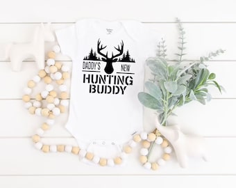 Daddy's New Hunting Buddy Onesie® - Baby Announcement Gift