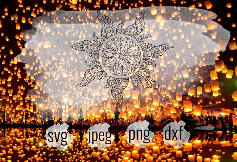 Download Tangled Sun Mandala Svg Cricut Disney Rapunzel Mandala Etsy