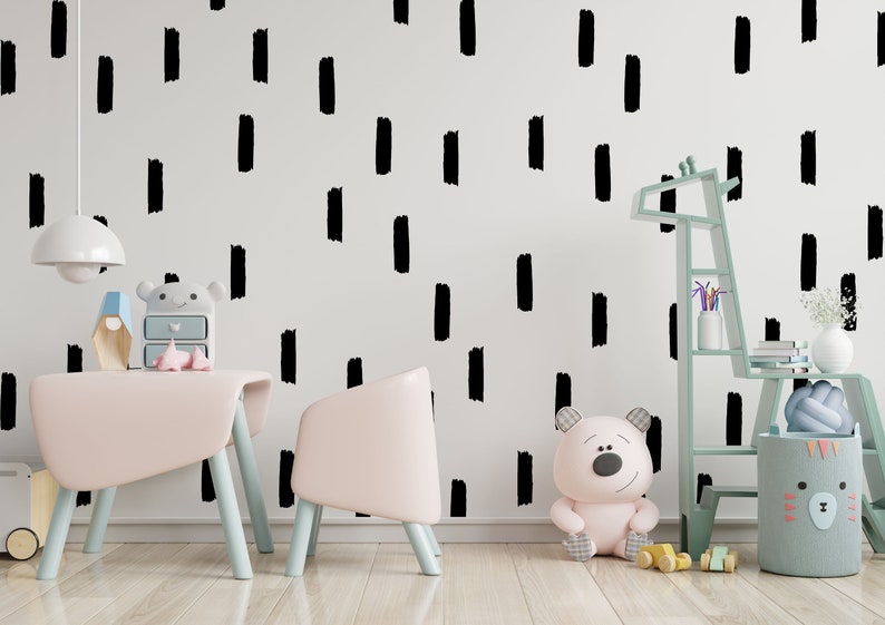 Paint Brush Strokes Decals Hand Drawn Lines Wall Decals Etsy