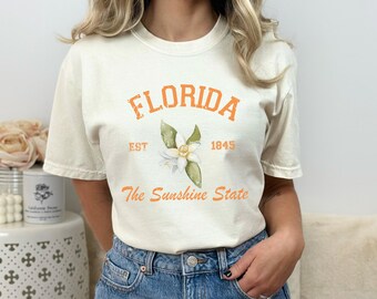 Florida Orange Blossom State Shirt, Sunshine State Tee Shirt, Take me to Florida, Florida Vacation Shirt, Vintage Style Florida Beach Shirt