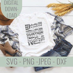 Valentines Word Art SVG, Valentines Cricut svg, Valentines Subway Art Cut File, Valentines Home Decor svg, Valentines Love Tee Shirt