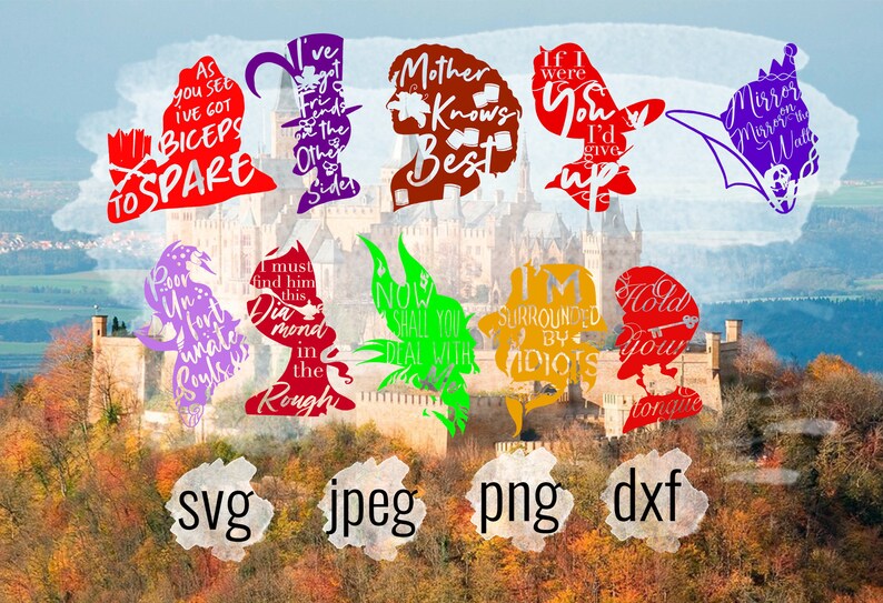 Disney bundle clip art Disney Vector Prince SVG Disney Silhouette Bundle Svg Disney Castle Svg Princess Svg Villians Svg Cut Files