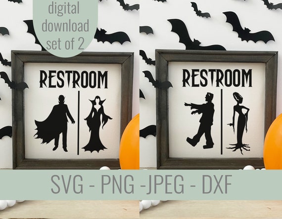 Halloween Restroom Sign SVG Halloween Bathroom SVG - Etsy