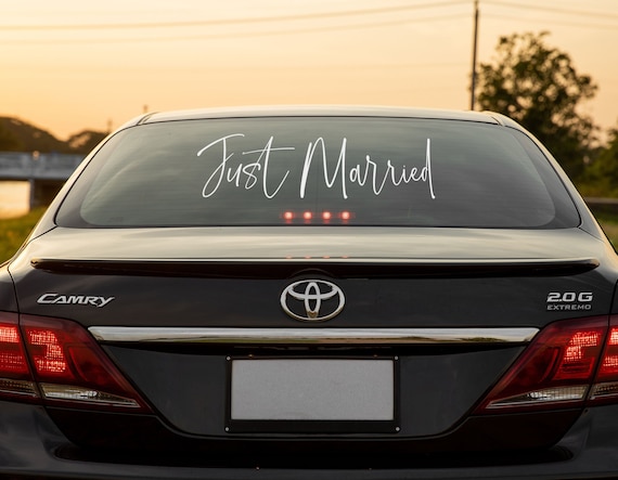 Buy Just Married Removable Car Decal Personalized Wedding Sign