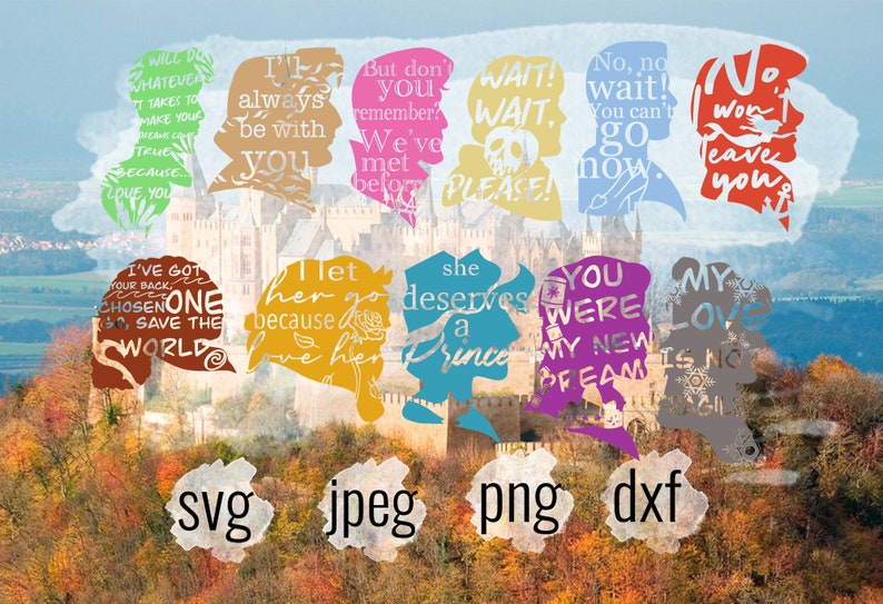 Disney bundle clip art Disney Vector Prince SVG Disney Silhouette Bundle Svg Disney Castle Svg Princess Svg Villians Svg Cut Files