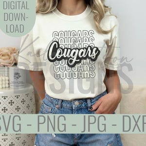 Cougar Sports Team Name SVG, Cougar Team Cricut svg, Cougar Football Season Game Day SVG, Cougar School Team Shirt Designs, Cougar Pride