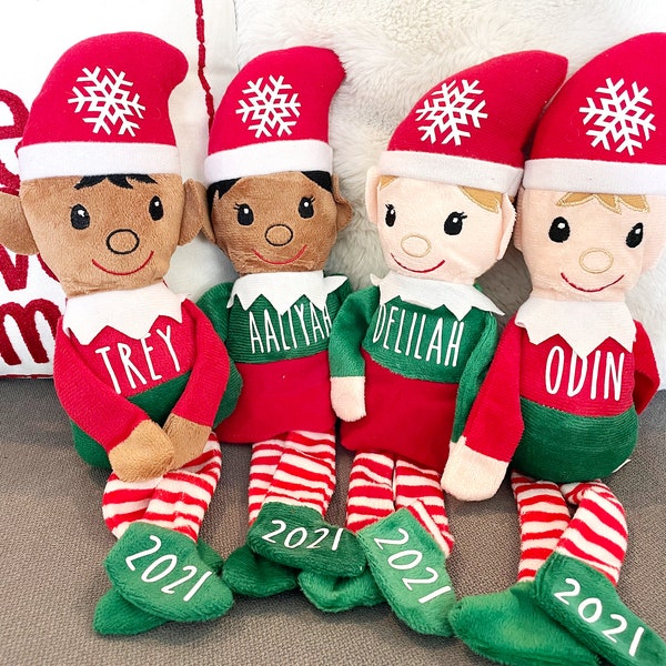 Felpa de elfo de Navidad personalizada, Regalo de Navidad, Elfos personalizados, Juguete de Navidad 2022, Decoración de elfos, Decoración de Navidad, Navidad personalizada