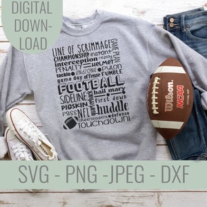 Football Sayings and Plays Subway Art SVG, Football Family Cricut svg, Football Season Subway Art Cut File, Football Season Symbols Shirt