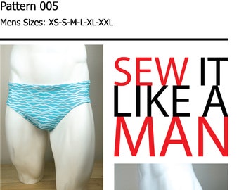 Mens Swim Brief/Bikini Underwear Sewing Pattern Hard Copy Paper Mail Order