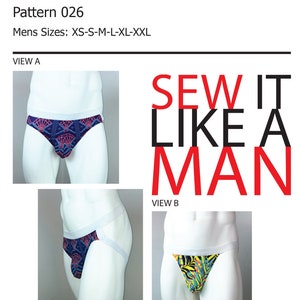 Mens Contoured Jockstrap Underwear Sewing Pattern PDF