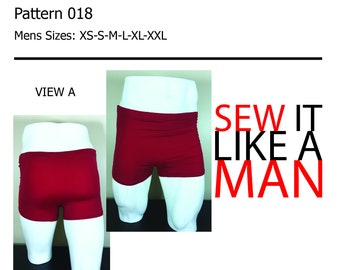 Mens Vintage Swim Trunk Sewing Pattern PDF