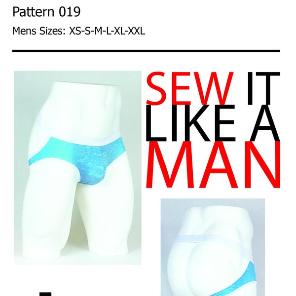 Men's Backless Jock Brief Jockstrap Sewing Pattern PDF