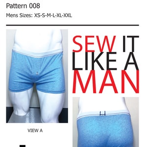 Men&#39;s Knit Boxer with Button Fly Sewing Pattern PDF