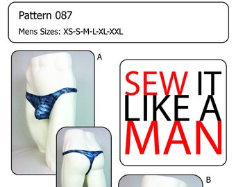 Herren T-Back Tanga mit 2 Ansichten Schnittmuster PDF Download