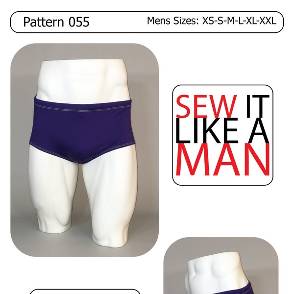 Men's Wrestling Brief Underwear Swimsuit PDF Sewing Pattern 055