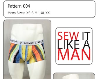 Mens Boxer Brief Trunk Underwear Sewing Pattern Hard Copy Paper Mail Order