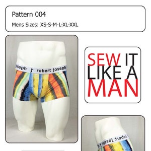 Mens Boxer Brief Trunk Underwear Sewing Pattern PDF Digital Download image 1