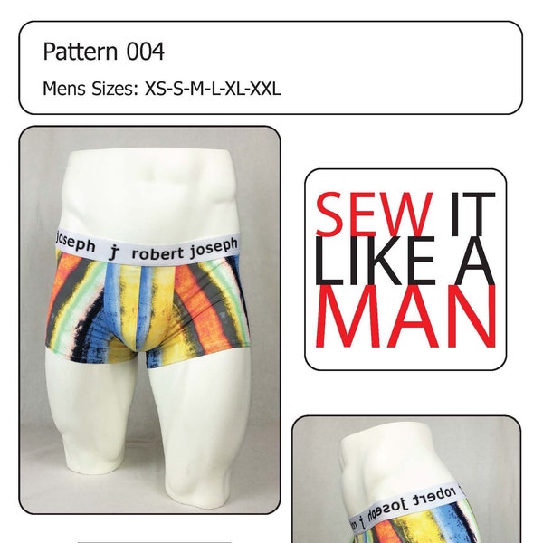 Mens Boxer Brief Trunk Underwear Sewing Pattern PDF Digital Download