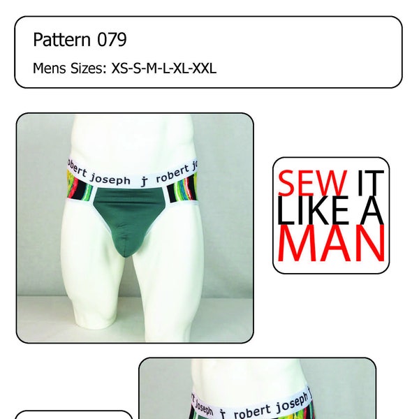 Men's Sack Pouch Bikini Brief Underwear Sewing Pattern PDF