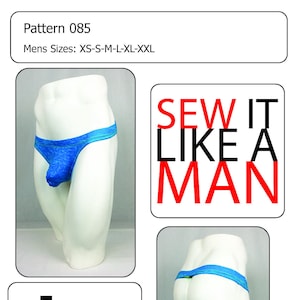 Men&#39;s Strapless Sling/Sack Jockstrap G-String PDF Sewing Pattern 085