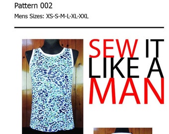 Mens Tank Top Sewing Pattern Hard Copy Paper Mail Order