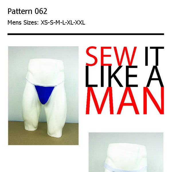 Mens G-String Underwear Swim Jockstrap  Sewing Pattern PDF