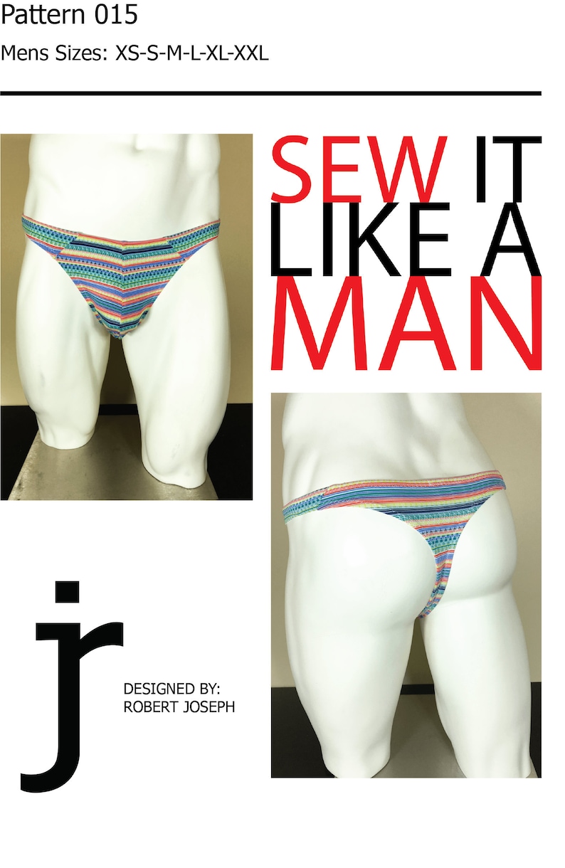 Mens Swim Thong Posing Underwear Sewing Pattern PDF image 1