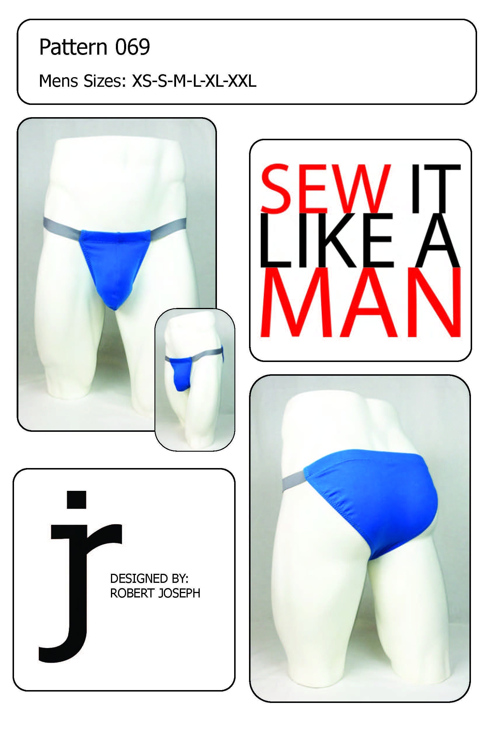 Men's Tanga Brief Underwear Swimwear PDF Sewing Pattern 069