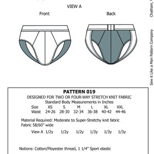 Men's Backless Jock Brief Jockstrap Sewing Pattern PDF image 4
