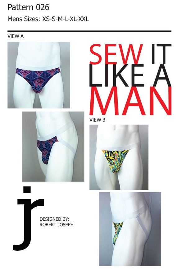 Mens Contoured Jockstrap Underwear Sewing Pattern PDF -  Canada