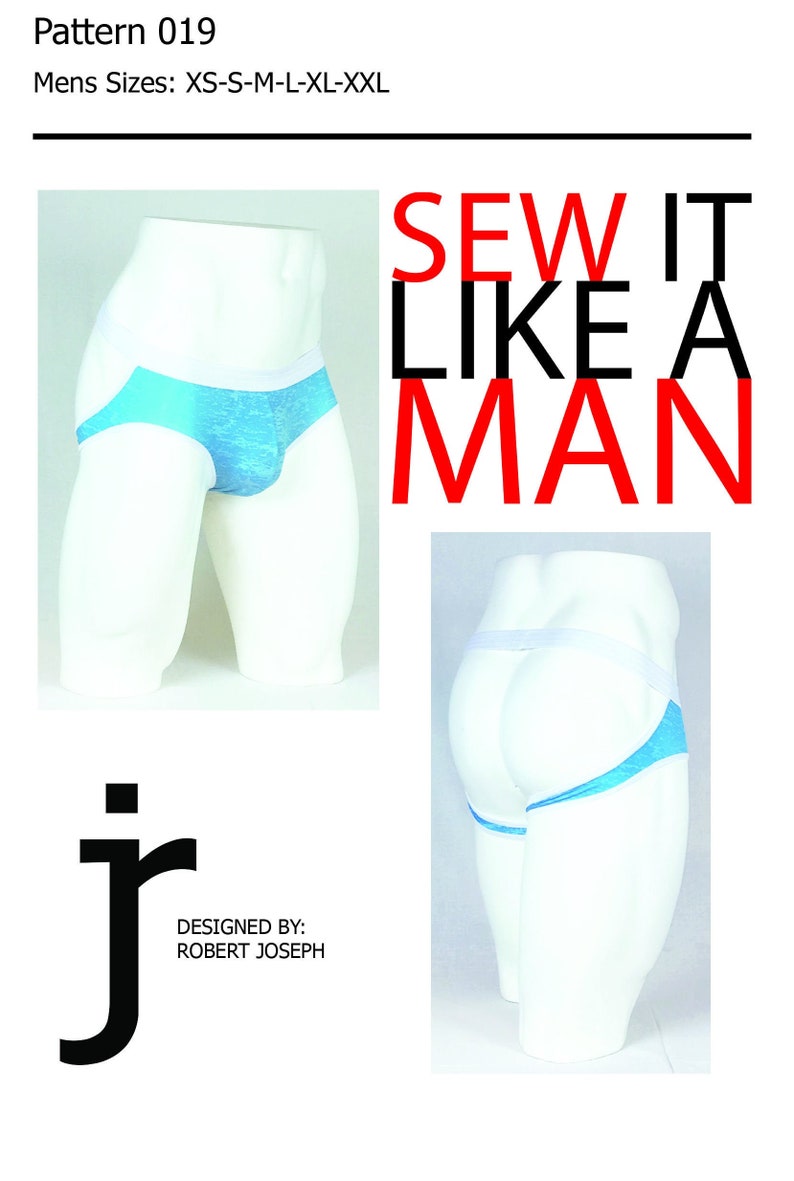 Men's Backless Jock Brief Jockstrap Sewing Pattern PDF image 1