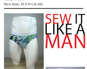 Mens Front Pouch Brief Underwear Sewing Pattern PDF