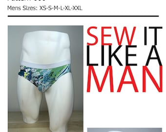 Mens Front Pouch Brief Underwear Sewing Pattern Hard Copy Paper Mail Order