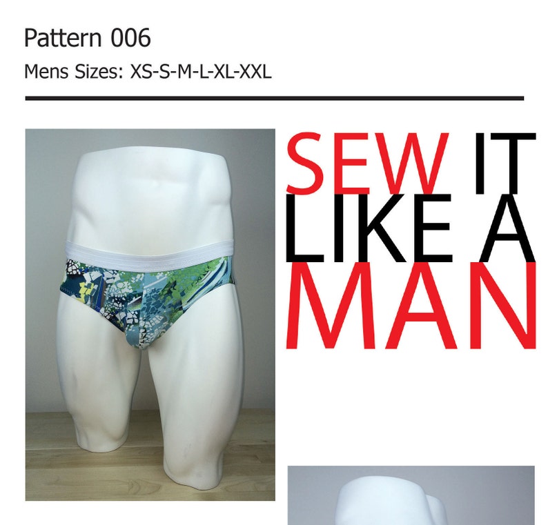 Mens Front Pouch Brief Underwear Sewing Pattern PDF Etsy