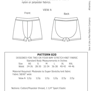 Men's Boxer Brief Relaxed Sewing Pattern PDF - Etsy