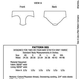 Mens Swim Brief/bikini Underwear Sewing Pattern PDF - Etsy