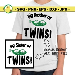 ¡Hermano mayor O hermana de GEMELOS! .svg, .png, .jpg, .dxf, .eps