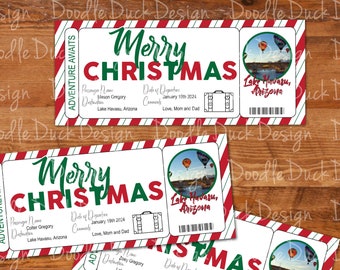 Personalized Travel Ticket Christmas Vacation Gift Coupons