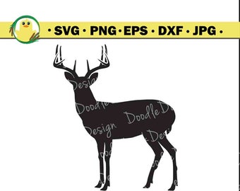 White Tail Deer Silhouette Image