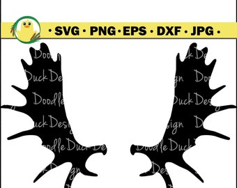 Moose Antlers Silhouette Graphic