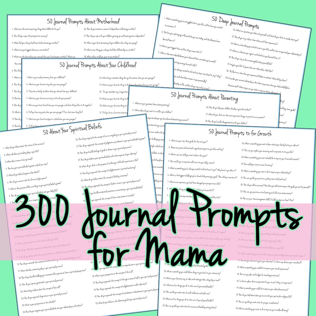 300 Journal Prompts for Mama - Etsy