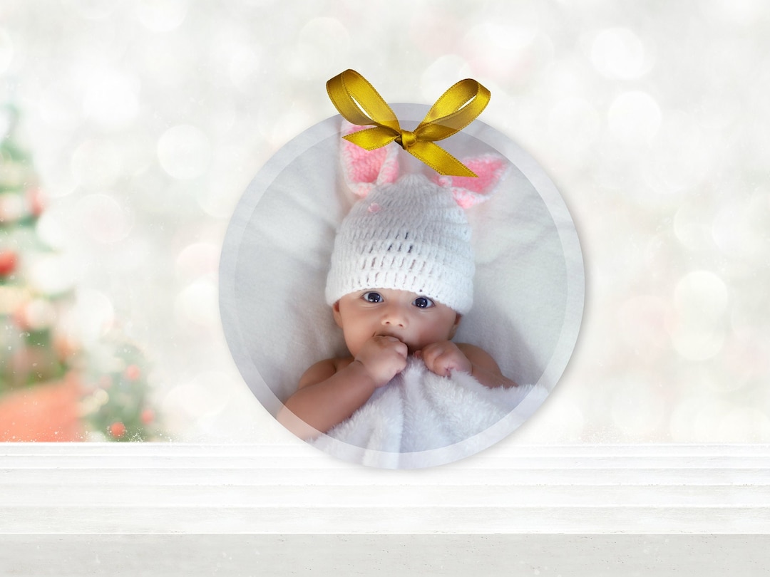 Personalized Baby Glass Ornament Custom New Born Ornament Gift, Hanging