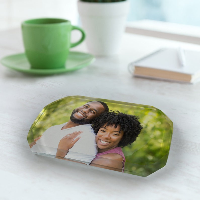 Personalized Glass Photo Paperweight, Pet Memorial Gift image 1
