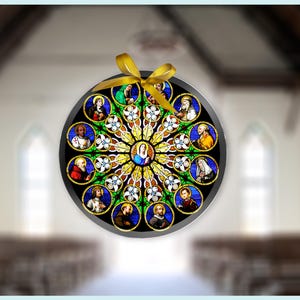 Stained Glass Window Ornament, Religious Ornament, Church Window, Stained Glass Print, Church Gifts, Religious Gifts