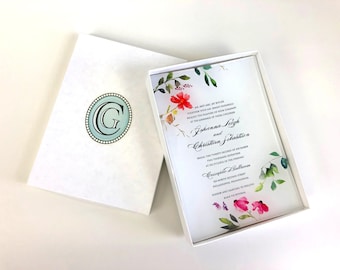 Personalized Glass Wedding Invitation Tray ~ Custom Photo Keepsake Gift with Wedding Invitation ~ Save The Date Platter ~ Wedding Invite