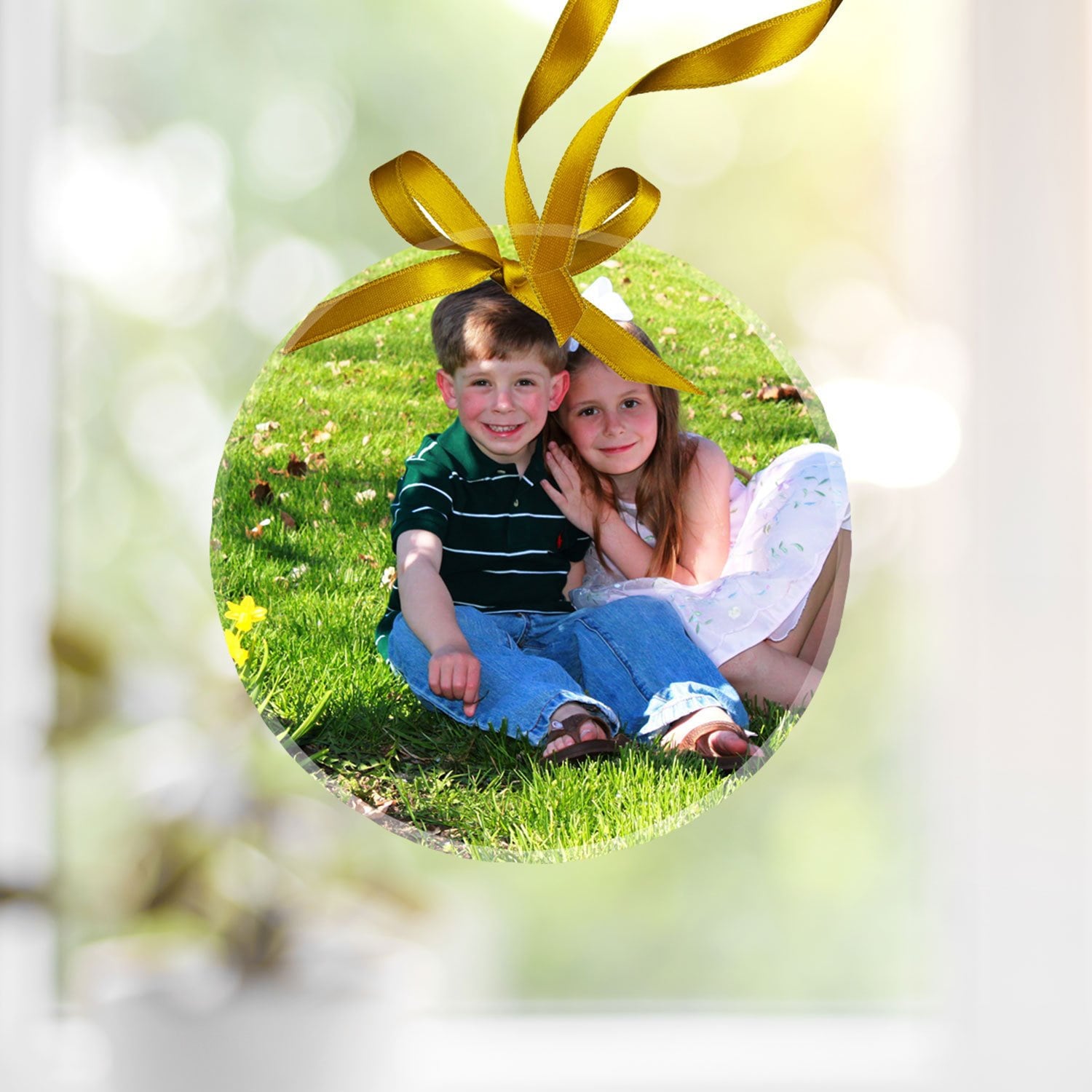 Photo Ornament, Glass Photo Ornament Personalized, Window Sun Catcher…