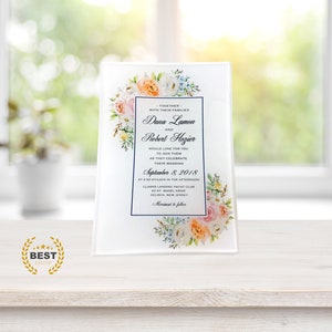 Hochzeitseinladung Tablett Andenken Geschenk, Foto Platte, Glas Gedenkstätte