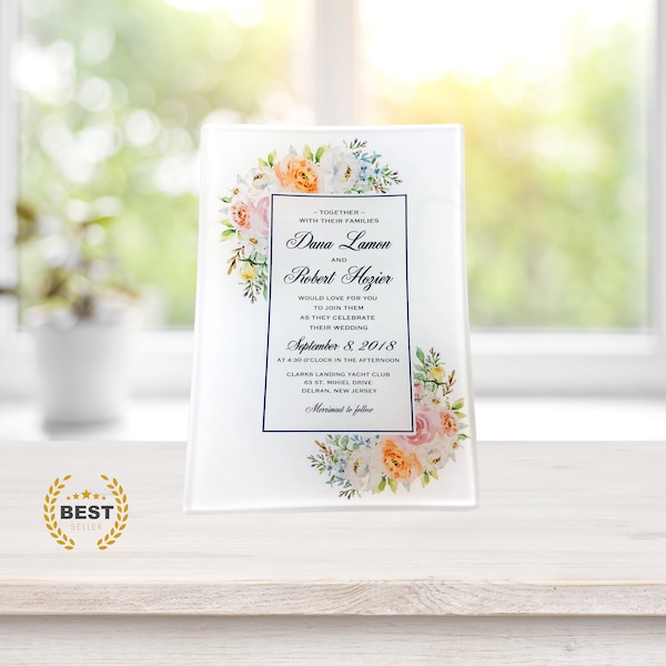 Personalized Glass Wedding Invitation Tray Keepsake ~  Custom Wedding Photo Plate ~ Save the Date Glass Tray ~ Wedding Gift ~ Wedding Plate