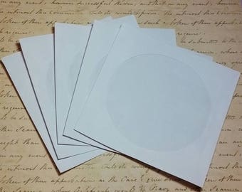 CD Sleeves*White Window Envelopes*5x5 Envelope with flap and Tuck*Set of 10 CD Sleeves*Junk Journal Storing Scrapbook
