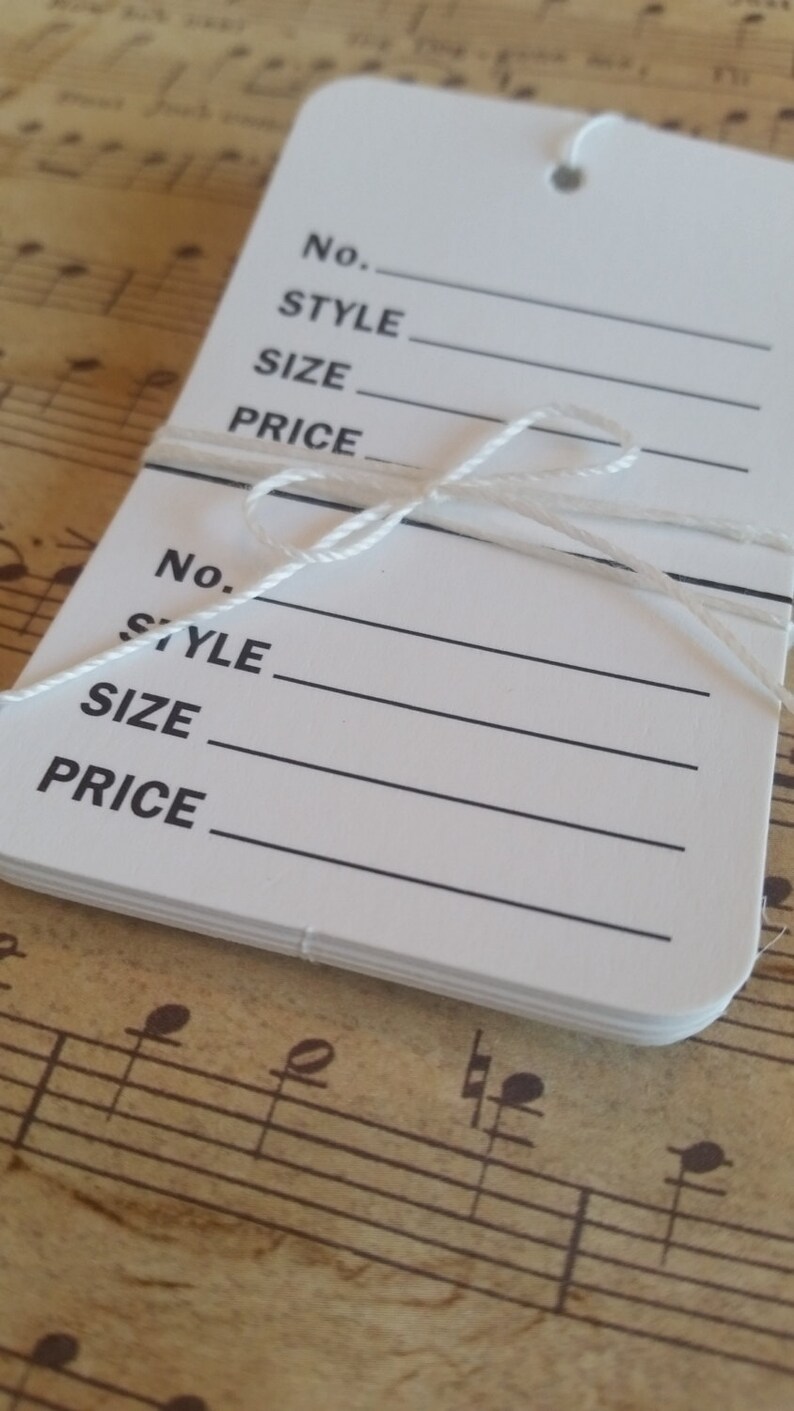 Merchandise Tags Hanging Price Tags for Use in Boutiques Etsy